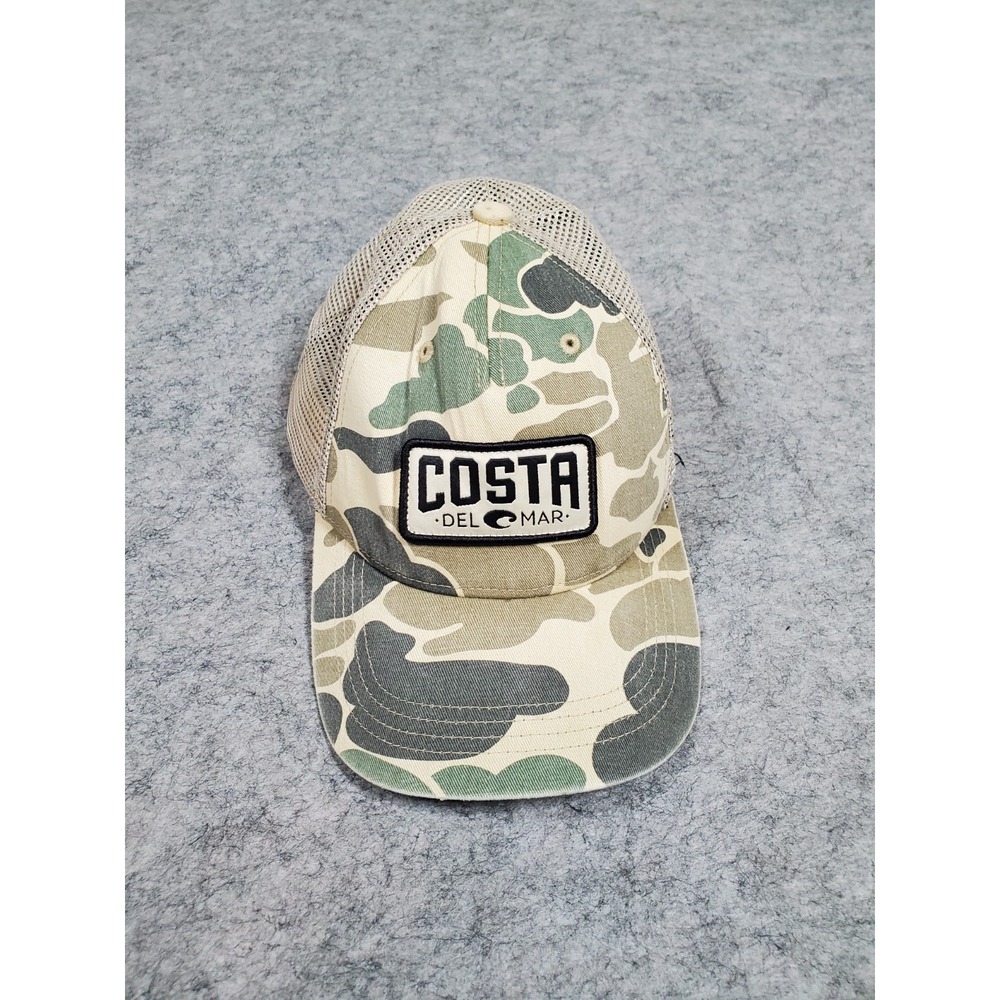 Costa Del Mar Hat Snapback Duck Camo Camouflage Patch Mesh Back Trucker Fishing